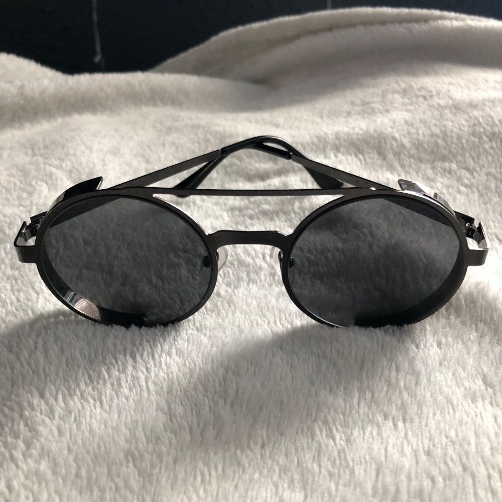 ALL BLACK STEAM PUNK GLASSES